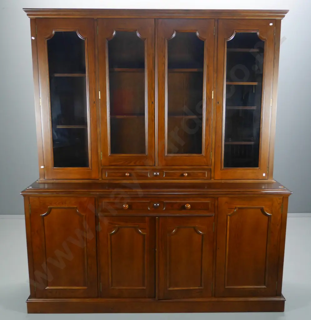 reproduction solid oak bookcase chiffonier, with fitted cutlery drawer, H-2100 W-1820 D-500  Image 1++
