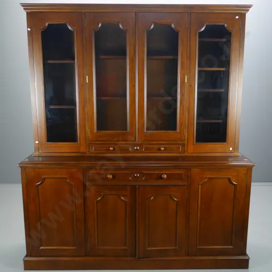 reproduction solid oak bookcase chiffonier, with fitted cutlery drawer, H-2100 W-1820 D-500 