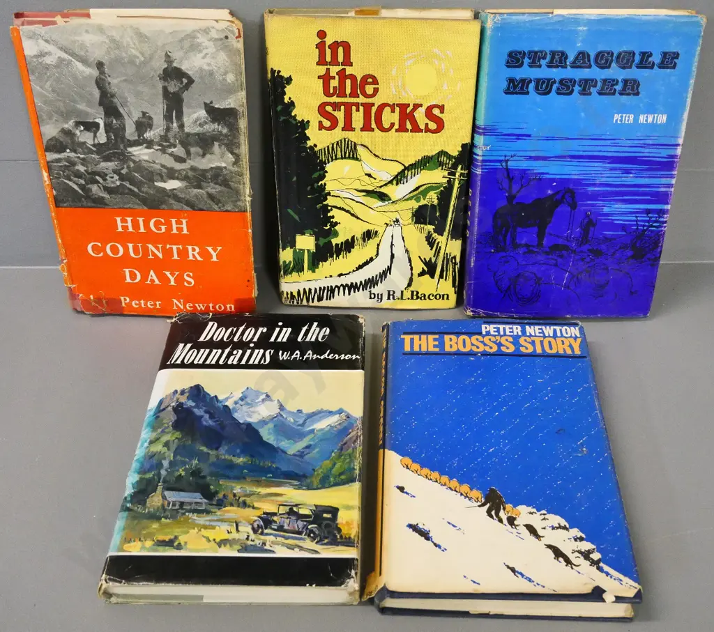 5 New Zealand South Island histories - back country stations, High Country Days, Peter Newton, Mona Anderson etc. Image 1++