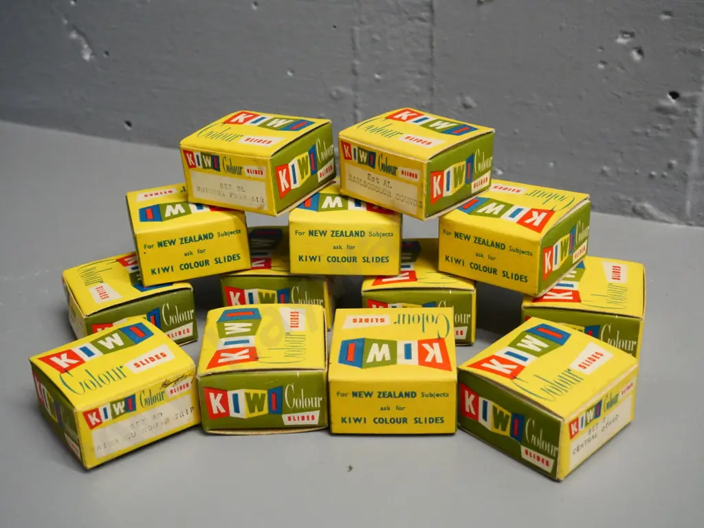 13 Kiwi Colour Slides souvenir 35mm film slide sets in original boxes - pub. AH & AW Reed - some fungus threads on film Image 1++