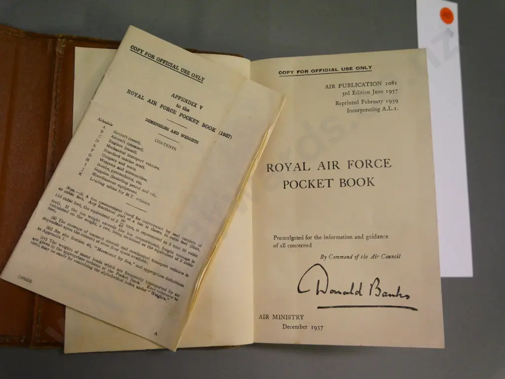 1939 reprint of 1937 RAF Pocket Handbook Image 1++