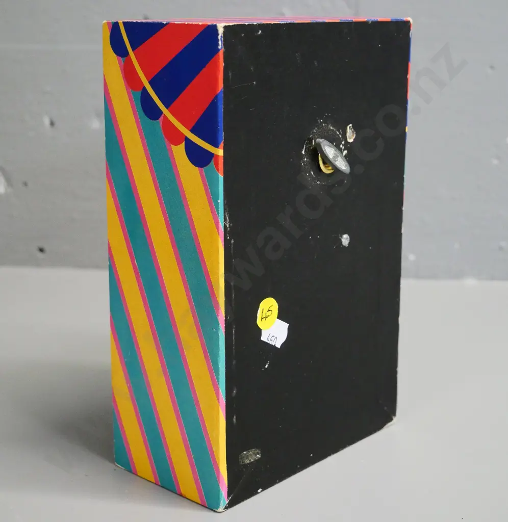 wind-up 'The Dancing Clown' music box with dancing clown figure plays It's A Small Small World tune Image 1++