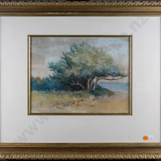 Hugh Scott 1932 - framed watercolour - Ake Ake H-230 W-300 (extensive foxing)