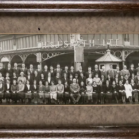 framed black & white panoramic photograph - H & J Smith Invercargill H-120 W-550