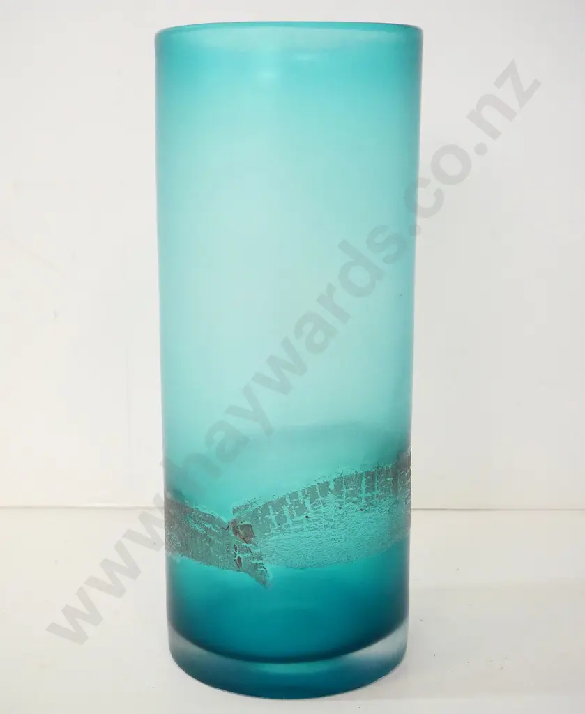 frosted teal art glass vase H-350 Diameter approx. 140 Image 1++