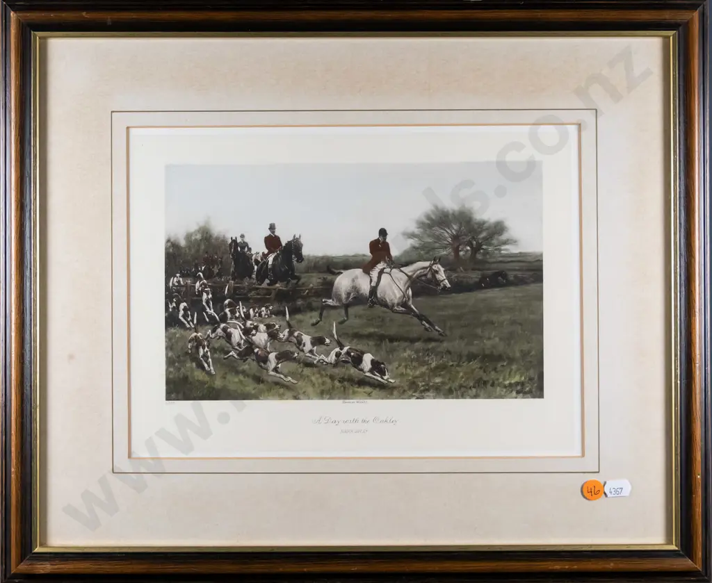 framed hunting themed print - "Hark Away" H-160 W-250 Image 1++
