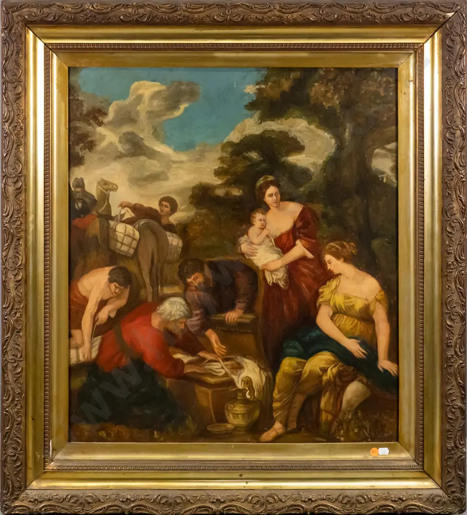 framed oil -  religious scene - gifts for baby Jesus H-620 W-520 Image 1++
