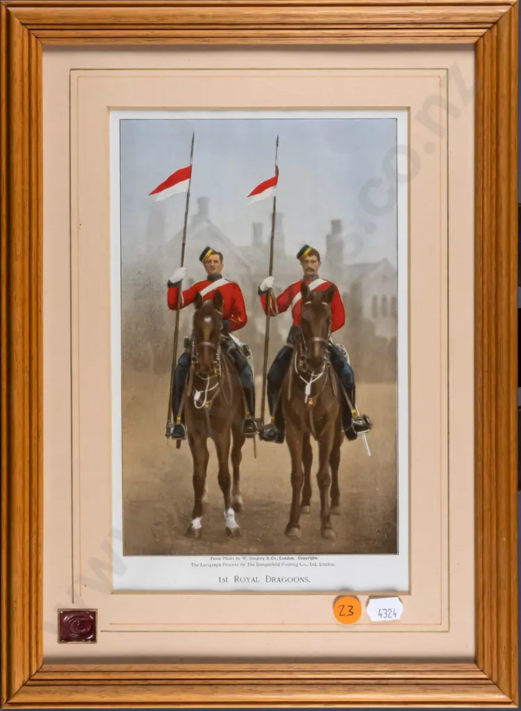 framed 1st Royal Dragoons print H-230 W-140 Image 1++
