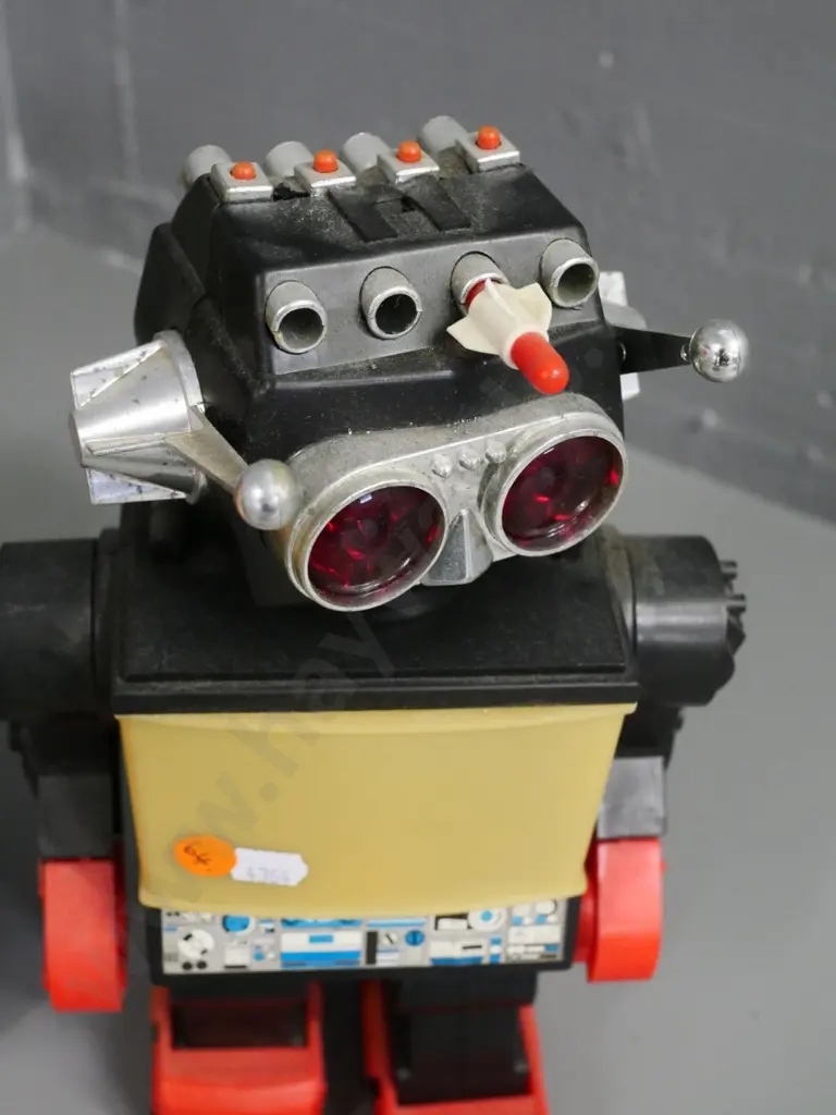two retro plastic toy robots - "Tommy", other has missing parts, some damage  H-300 (both untested, no returns) Image 1++