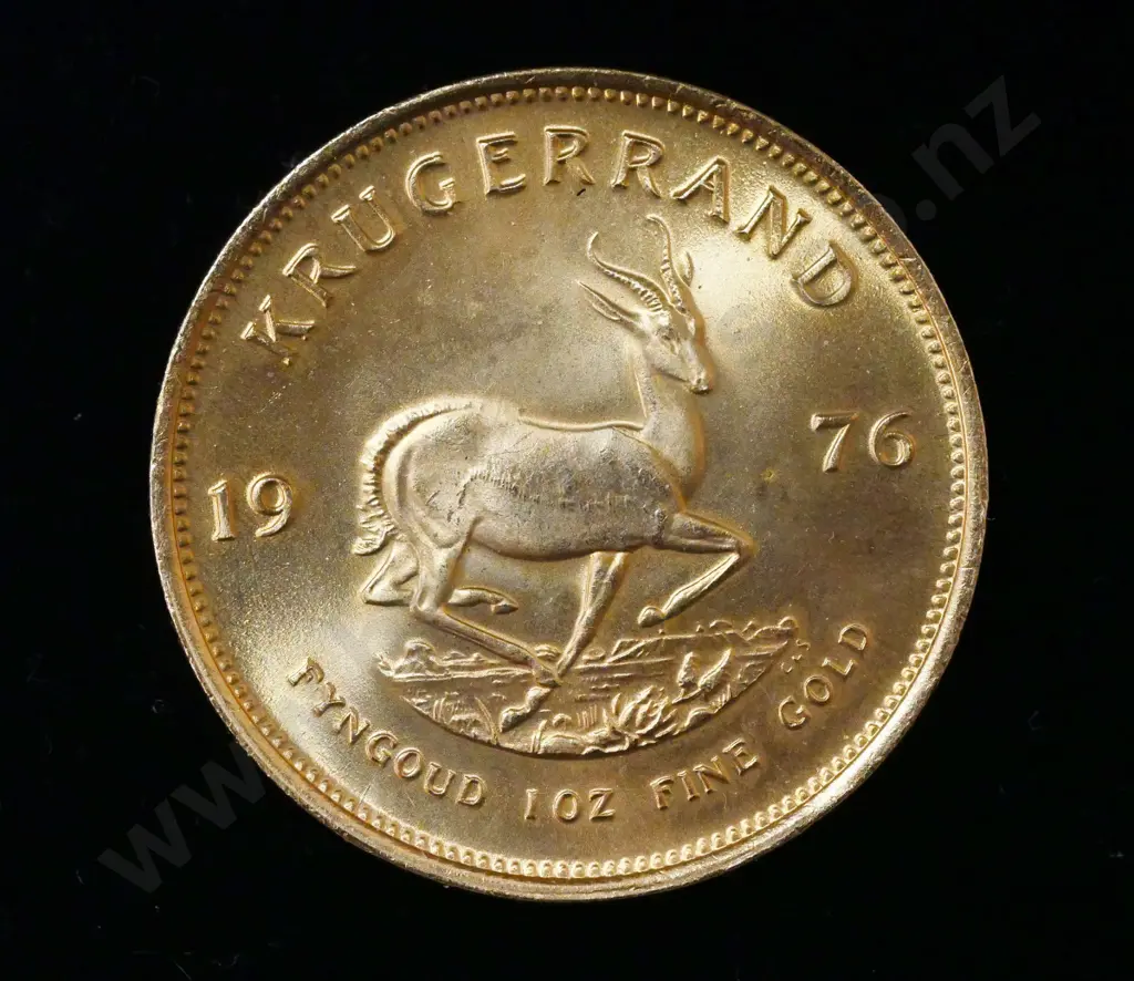 1976 Krugerrand 1 ounce fine gold South African coin Image 1++