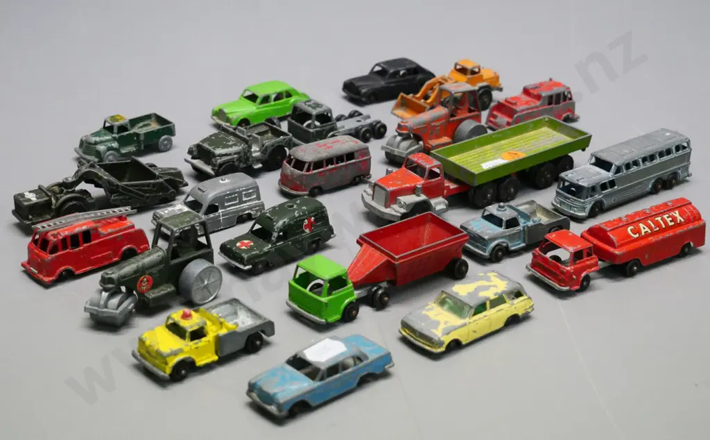 assorted Fun Ho small vintage die-cast model vehicles, in very play-worn condition plus 2 others Image 1++