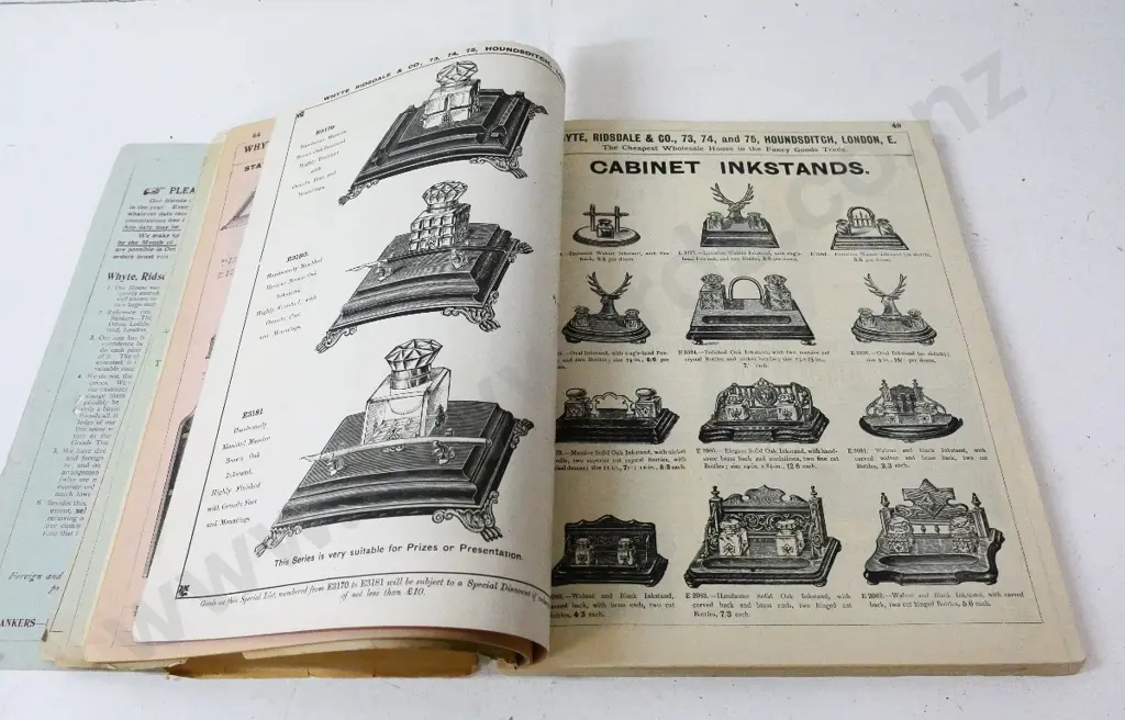 1896-97 Whyte, Ridsdale & Co. wholesale catalogue with fire screen fold-out insert - wear and tear, cover loose Image 1++