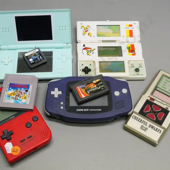 assorted hand-held video games and cartridges - Nintendo DS, Gameboy Advance etc. - untested, no returns
