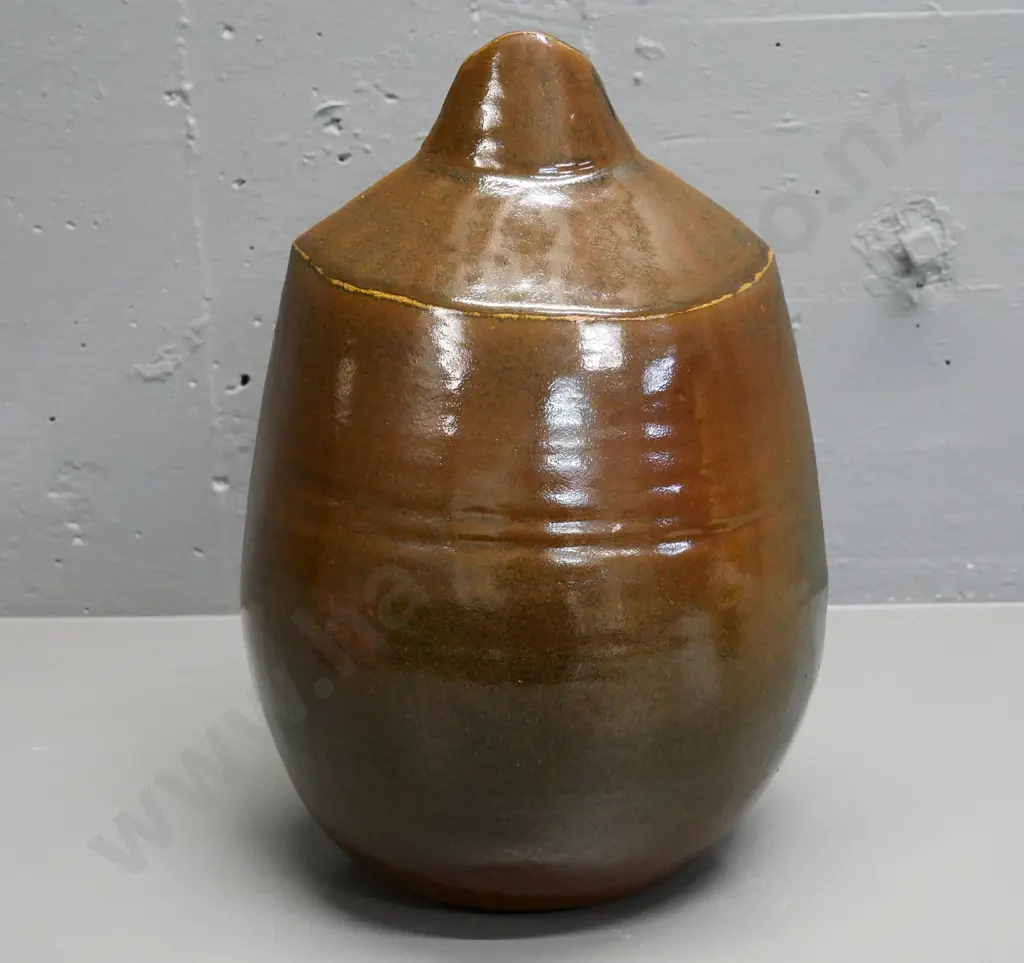 hand-potted vase with narrow opening H-350 D-200 W-260 at widest Image 1++