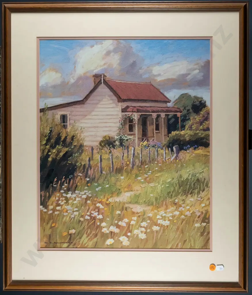 framed W A McCormick print - farmhouse H-460 W-380 Image 1++