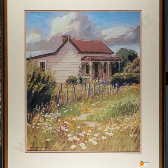 framed W A McCormick print - farmhouse H-460 W-380