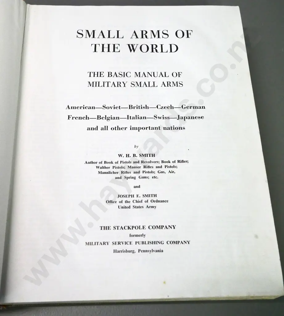 Small Arms of the World - WHB Smith. No dust jacket, spine/binding loose Image 1++