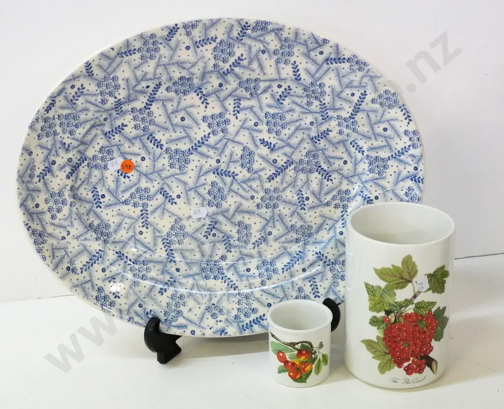 Royal Staffordshire Heather pattern large ashett L-430 W-335 and 2 Portmeirion Pomona open-top pots Image 1++