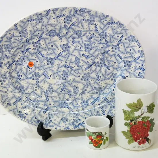Royal Staffordshire Heather pattern large ashett L-430 W-335 and 2 Portmeirion Pomona open-top pots
