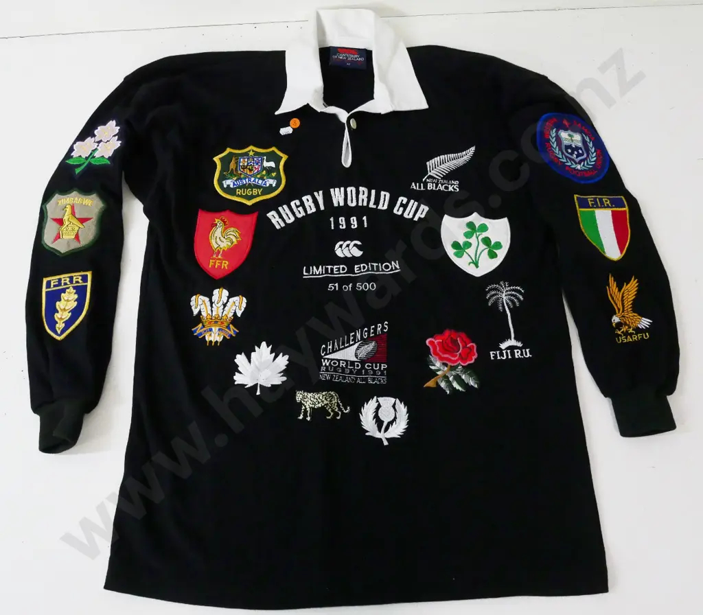 All Blacks World Cup 1991 Limited edition 51/500 rugby top - size 42 Image 1++