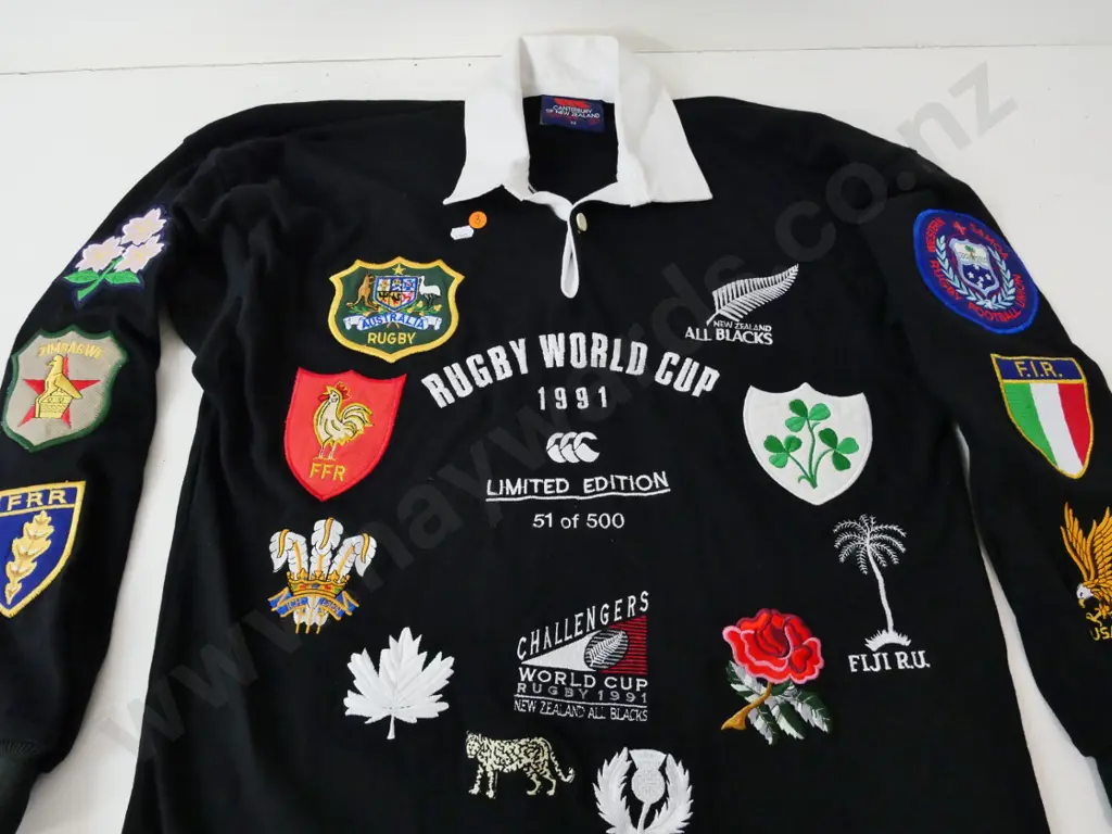 All Blacks World Cup 1991 Limited edition 51/500 rugby top - size 42 Image 1++