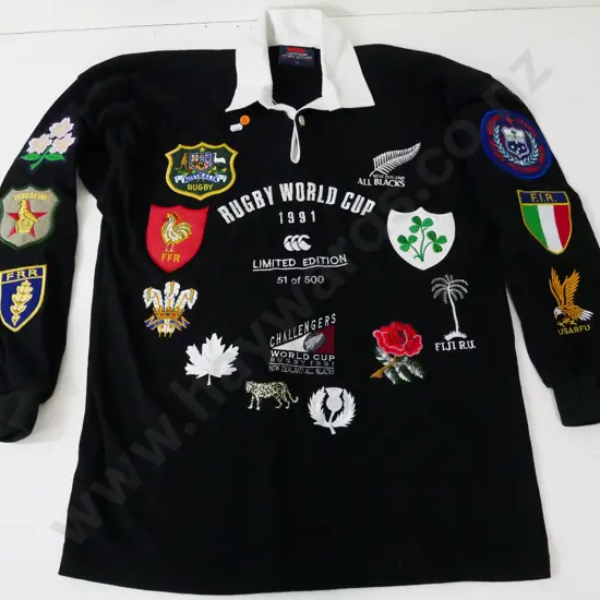 All Blacks World Cup 1991 Limited edition 51/500 rugby top - size 42