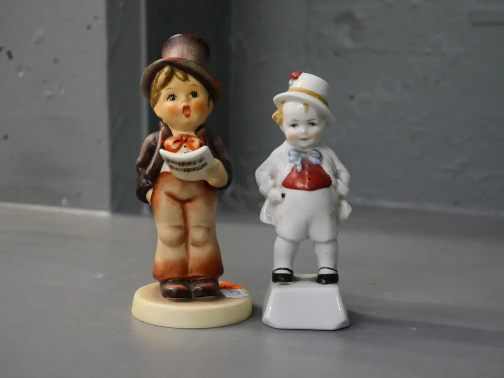 2 small figurines - Goebels carol singer H-130 and one unmarked Image 1++