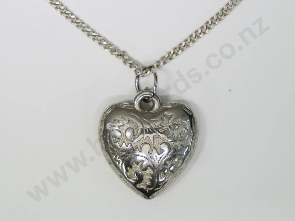 silver heart pendant chain stamped 925 Image 1++