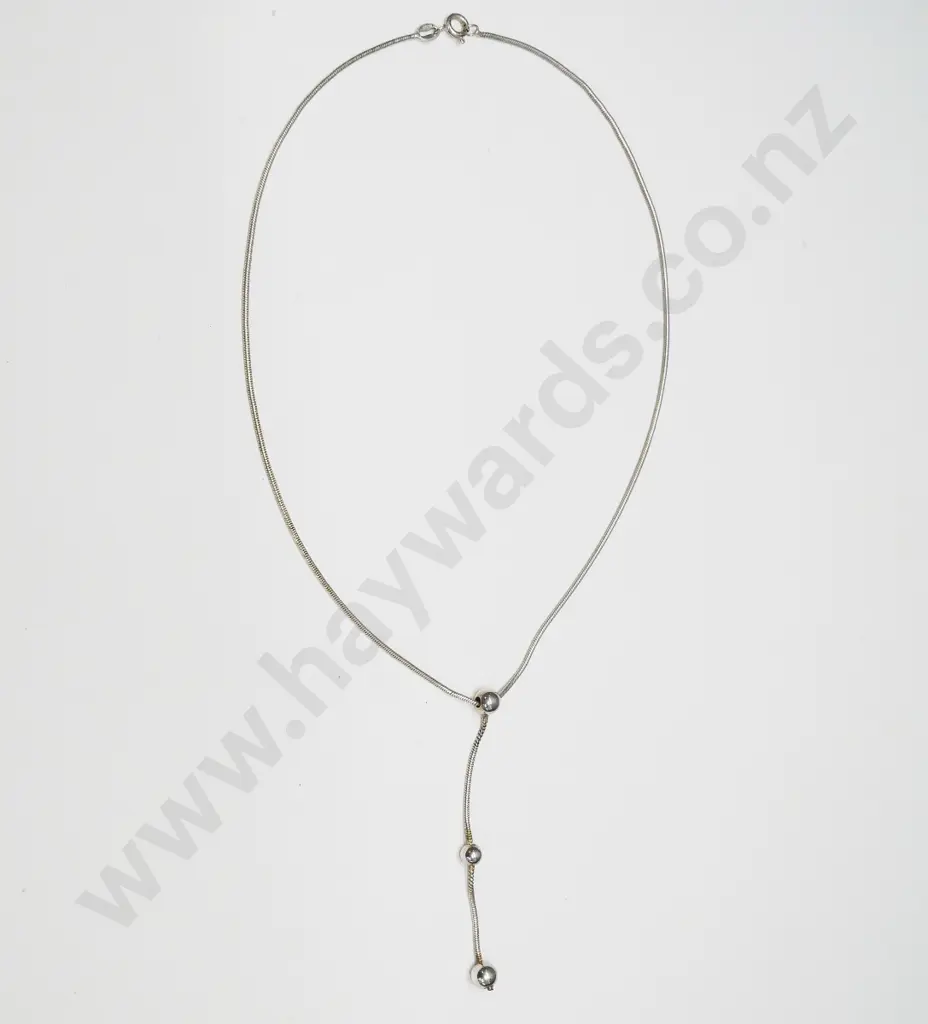 silver drop necklace stamped 925 Italy Image 1++