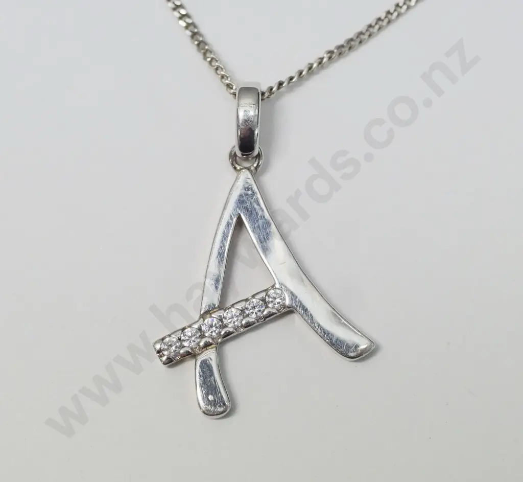 silver letter A pendant stamped 925 Image 1++
