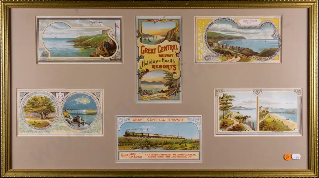 framed multiple prints - British holiday scenes Overall H-300 W-600 Image 1++