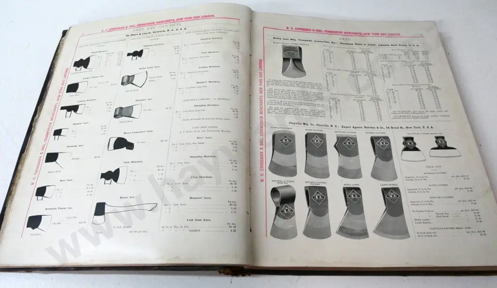 1892 leather bound Crossman & Brothers catalogue - label with "Loaned to RD McVicar Dunedin" wear & staining Image 1++