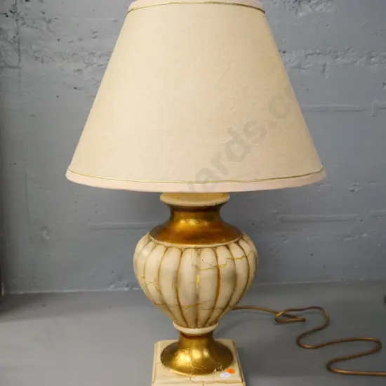 contemporary ceramic gilt and crazed finish lamp H-640 including shade