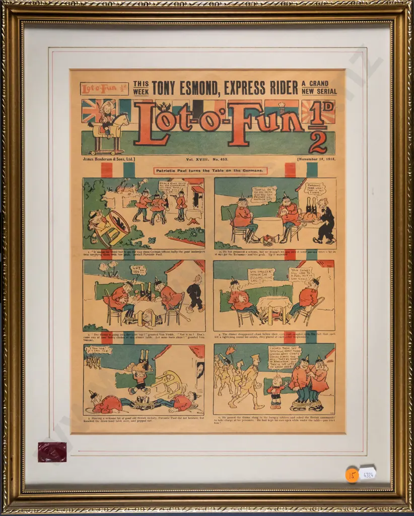 framed Lot O' Fun 1914 comic comic page H-360 W-260 Image 1++