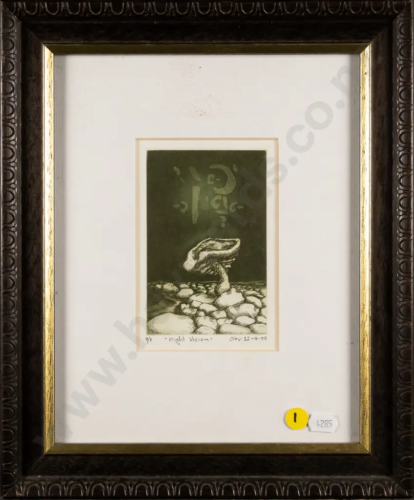 Olav Nielsen 99 -framed ltd edition print 4/9- "Night Vision" H-110 W-70 Image 1++