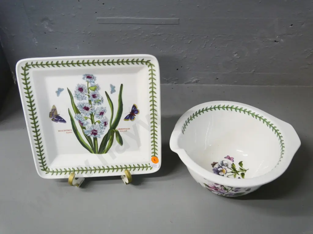 Portmeirion 'Botanic Garden' - square plate 215 x 215 and mixing bowl Image 1++