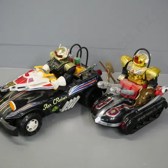2 retro battery powered toys - Space Tank &Star Cruiser H-210 L-360, both made in Taiwan, untested, no returns