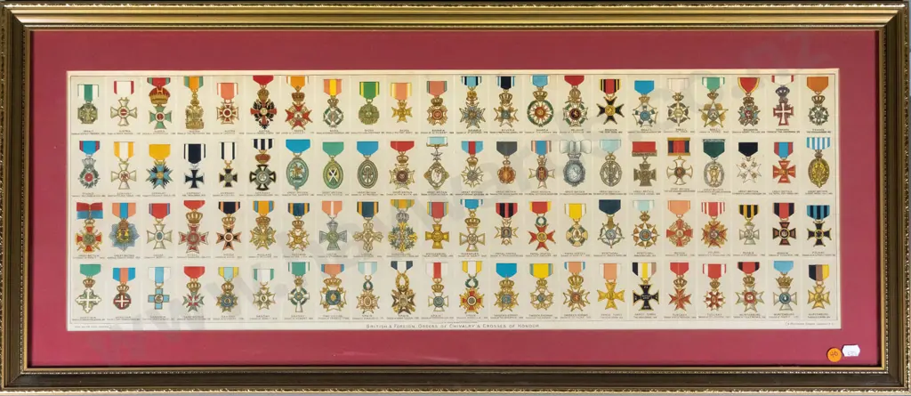 framed British & Foreign Orders of Chivalry & Crosses of Honour H-260 W-790 Image 1++