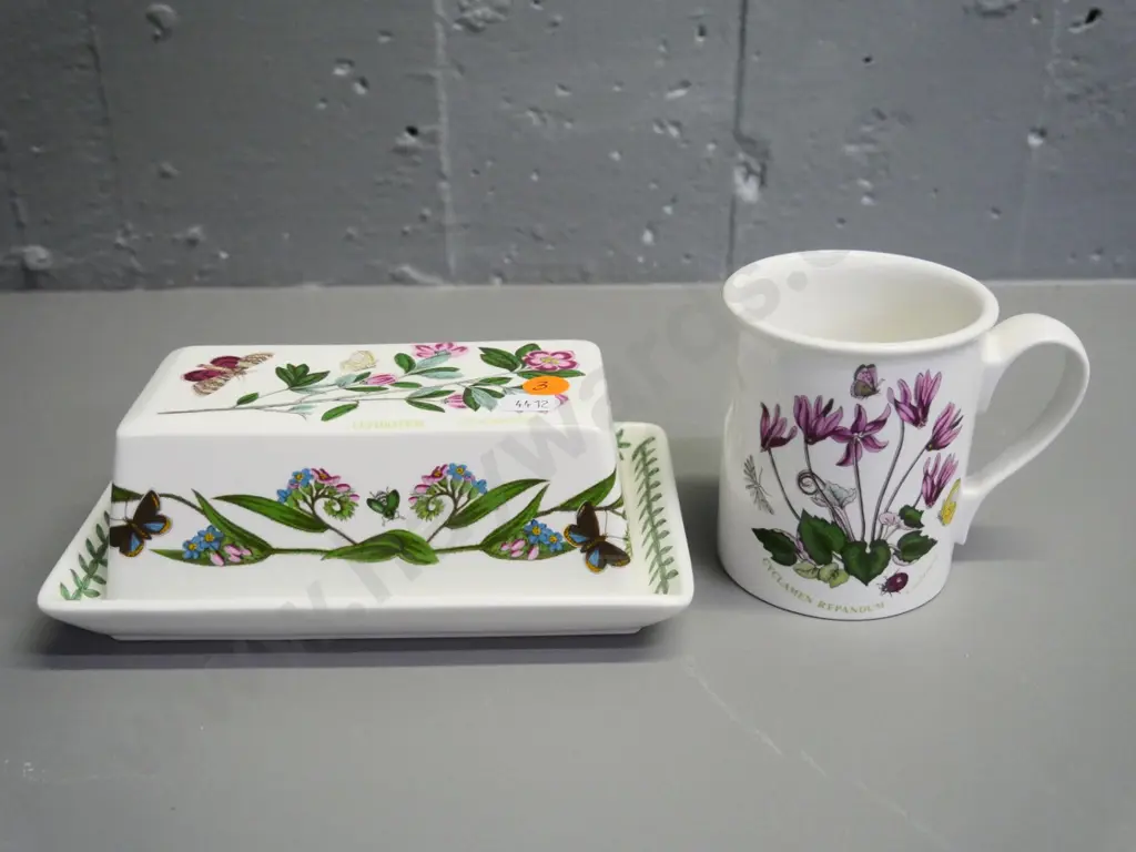 Portmeirion 'Botanic Garden' butter keep and mug Image 1++
