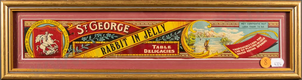 framed vintage St George Rabit in Jelly label H-50 W-330 Image 1++