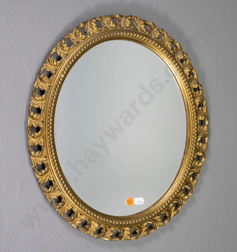 gilt framed wall mirror H-380 W-330 Image 1++