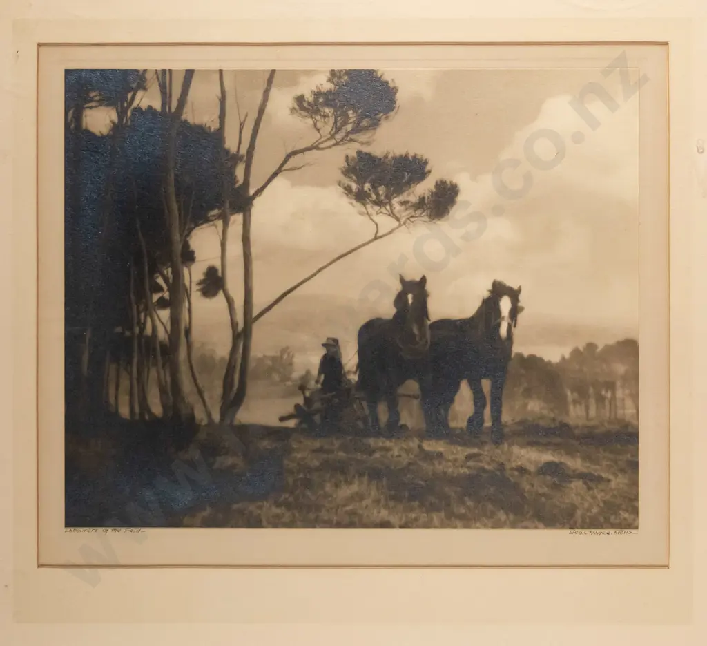 framed George Chance photograph - "Labourers of the Field" (slight silvering) H-195 W-245 Image 1++