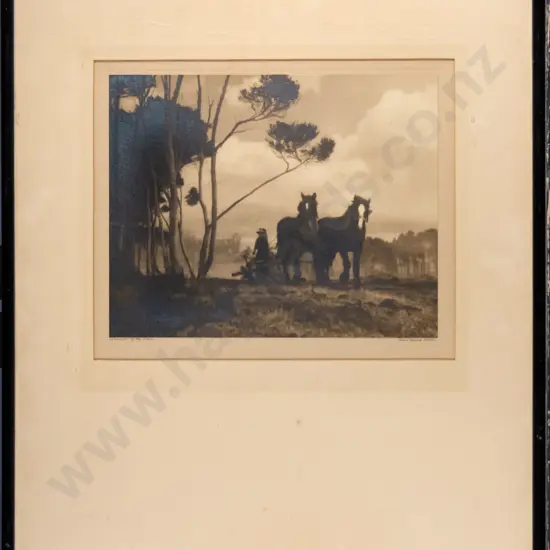 framed George Chance photograph - "Labourers of the Field" (slight silvering) H-195 W-245