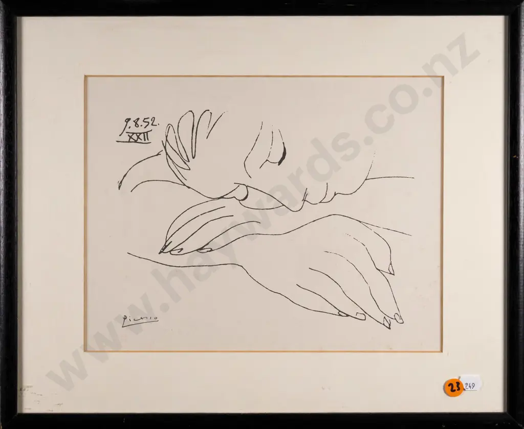 framed Picasso print - sleeping woman H-210 W-270 Image 1++