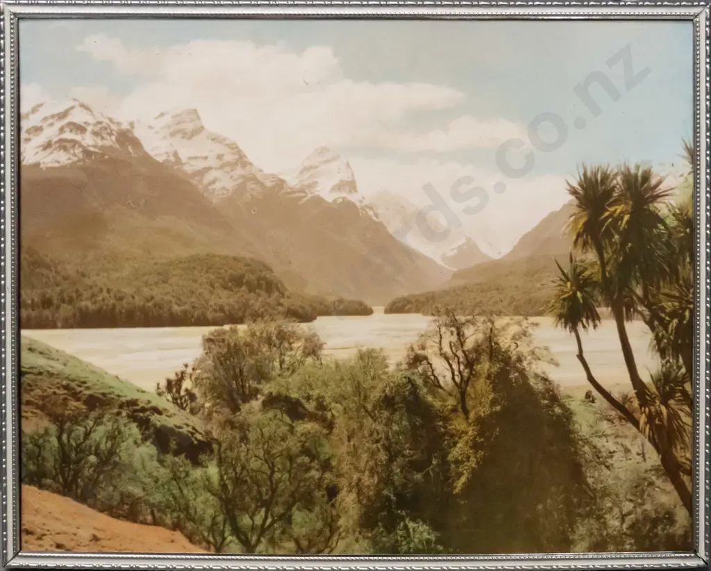 framed hand-coloured George Chance photo circa 1947-48 according to note - no glass. H-200 W-260 Image 1++