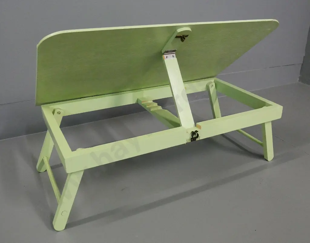 retro wooden adjustable bed tray, hand painted with applique decoration. Max. Height 360 W-540 D-300 Image 1++