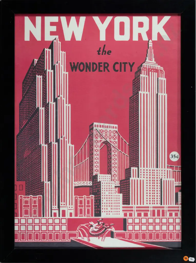 framed reproduction print - New York the Wonder City H-690 W-490 Image 1++
