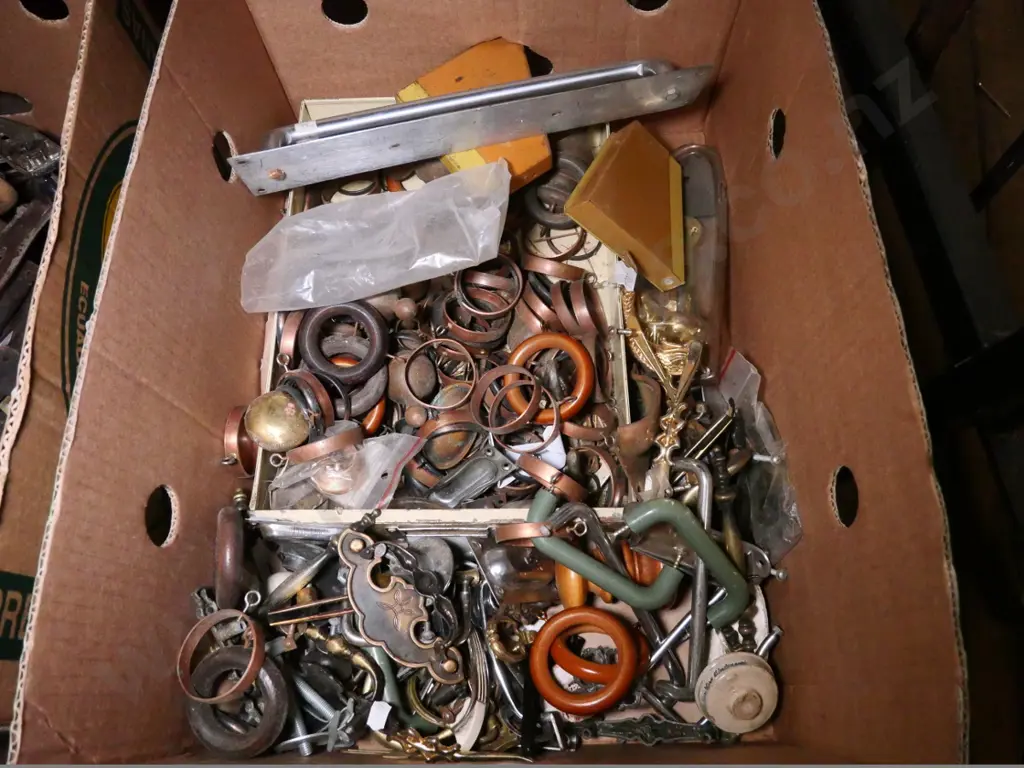 box of curtain hooks, cupboard handles, etc. Image 1++