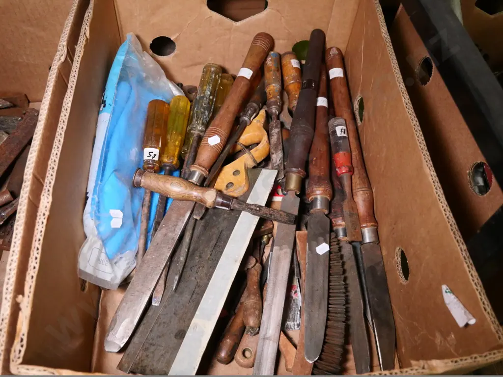 box of files, screwdrivers, chisels, etc. Image 1++