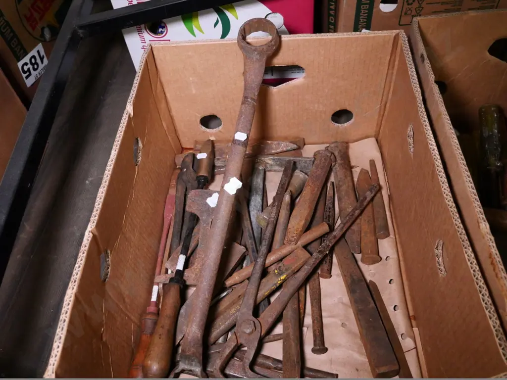 box of cold chisels, soldering irons, etc. Image 1++